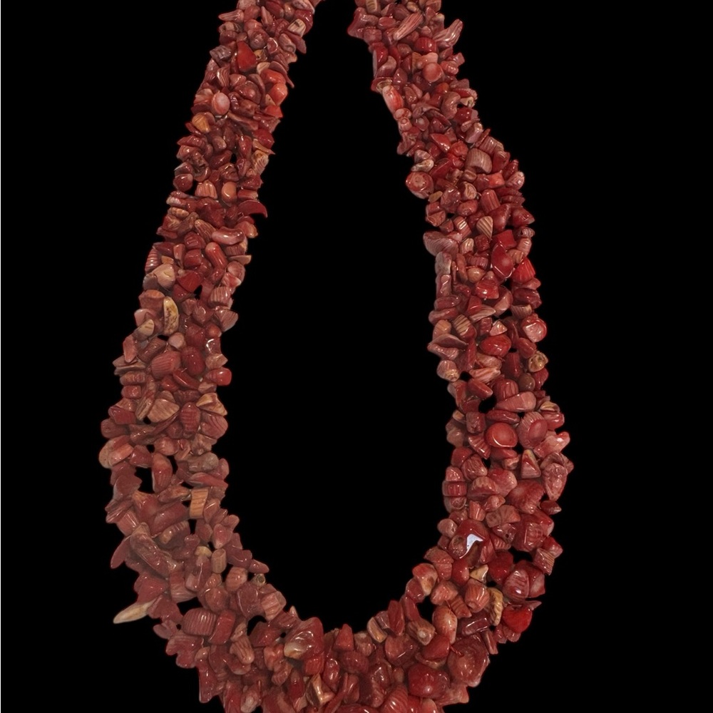 Elegant Red Coral Beaded Necklace